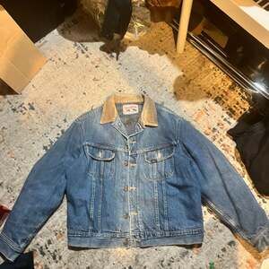 Vintage Lee Storm Rider Blanket Lined Denim Jacket with Corduroy Collar